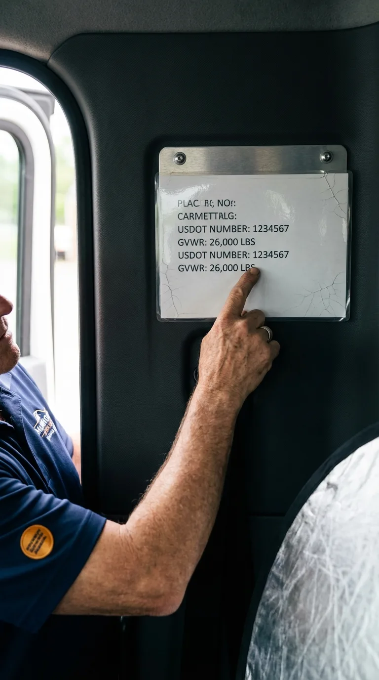 USDOT licensing placard verification in New Ipswich